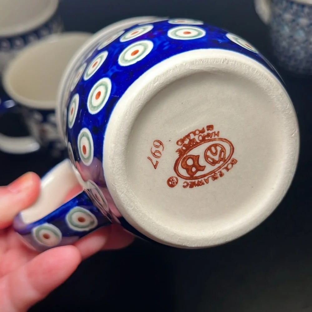 Boleslawiec Polish Pottery Tea Coffee Mugs Set of 4 - Picture 9 of 12
